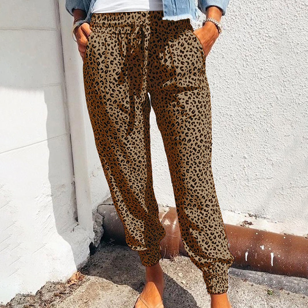 FIONA - Zomerse broek met luipaardprint
