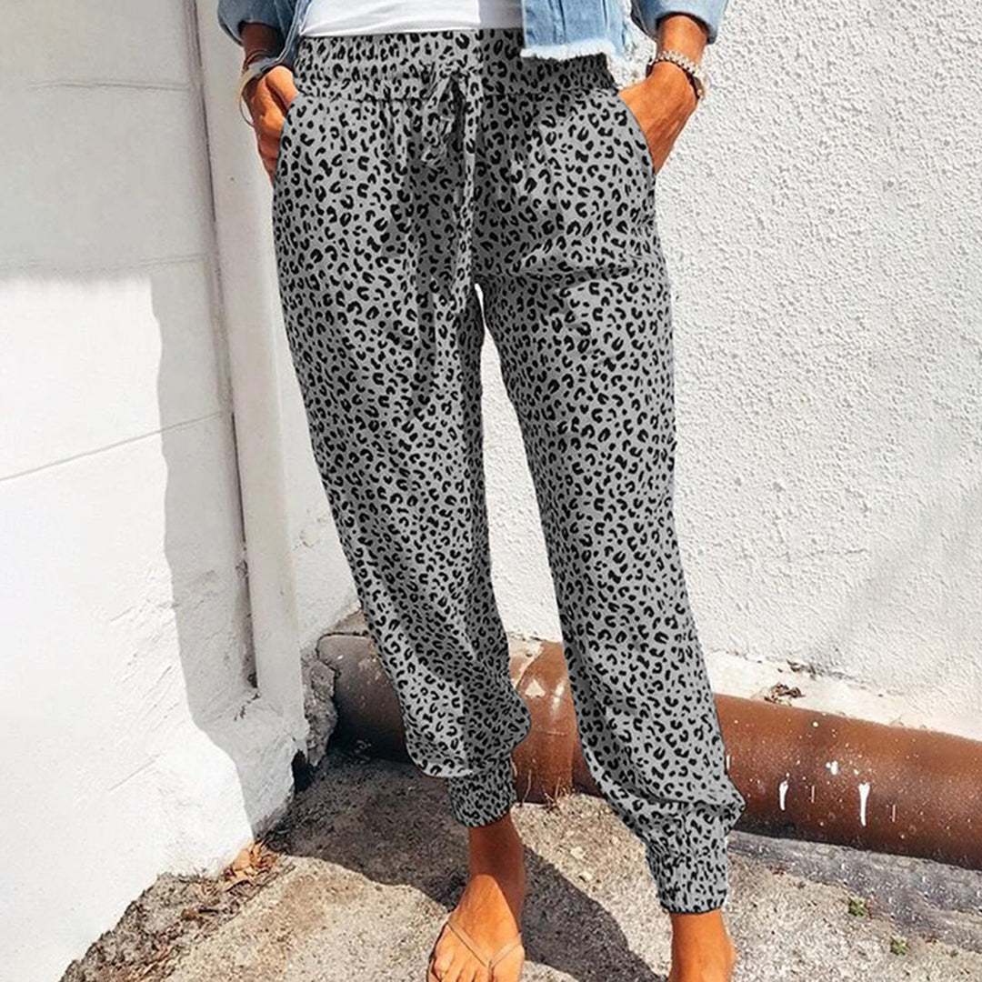 FIONA - Zomerse broek met luipaardprint