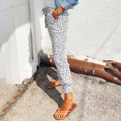 FIONA - Zomerse broek met luipaardprint
